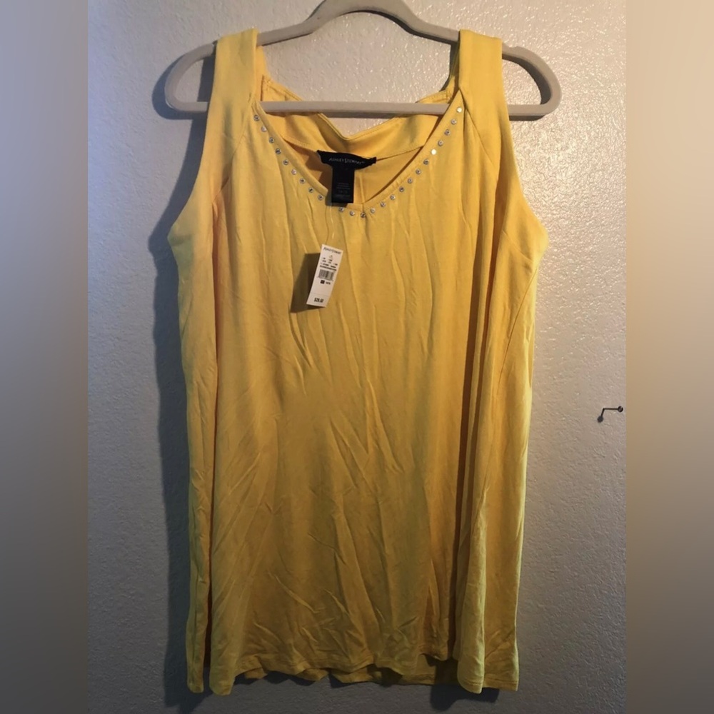 ASHLEY STEWART V-NECK TANK TOP
